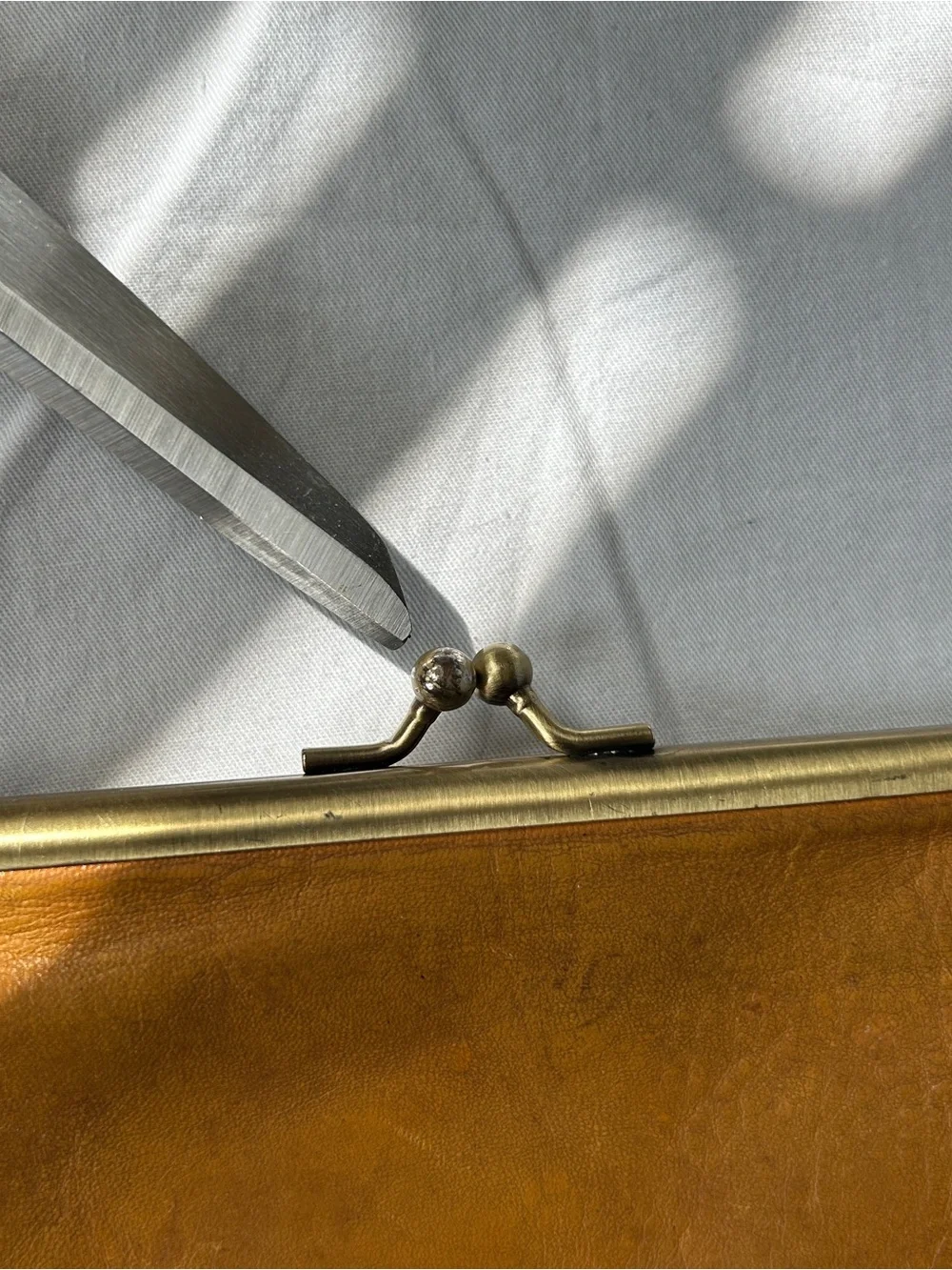 Patricia Nash 100% full-grain tan Italian leather small clutch